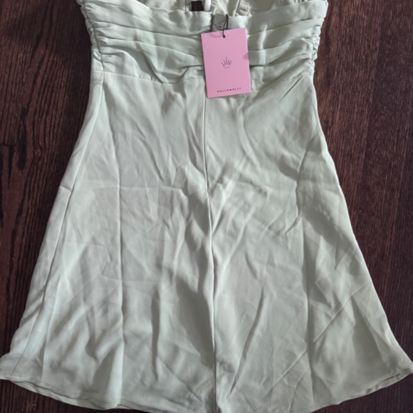 Hello Molly Sultry Vibes Strapless Mini Dress Sage - NWT - Picture 3 of 5